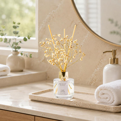 Reed Diffuser Set of 3,Clean Linen Ocean Mist&Sea Salt Lavender Eucalyptus Oil Reed Diffusers for Bedroom Living Room Office Aromatherapy Oil Reed Diffuser for Gift 50ml x 3