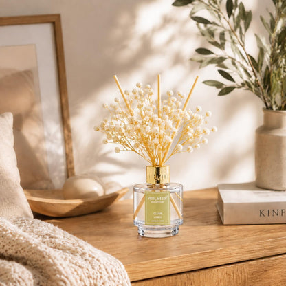 Reed Diffuser Set of 3,Clean Linen Ocean Mist&Sea Salt Lavender Eucalyptus Oil Reed Diffusers for Bedroom Living Room Office Aromatherapy Oil Reed Diffuser for Gift 50ml x 3