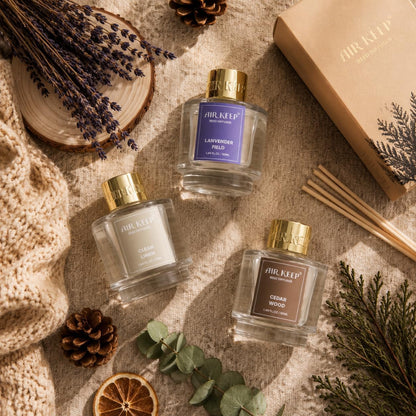 Reed Diffuser Set of 3,Clean Linen Ocean Mist&Sea Salt Lavender Eucalyptus Oil Reed Diffusers for Bedroom Living Room Office Aromatherapy Oil Reed Diffuser for Gift 50ml x 3