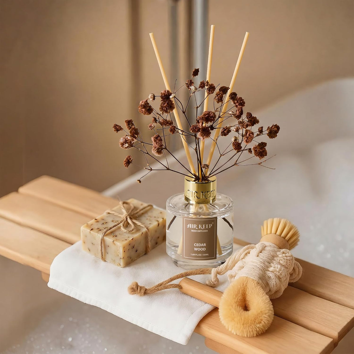 Reed Diffuser Set of 3,Clean Linen Ocean Mist&Sea Salt Lavender Eucalyptus Oil Reed Diffusers for Bedroom Living Room Office Aromatherapy Oil Reed Diffuser for Gift 50ml x 3