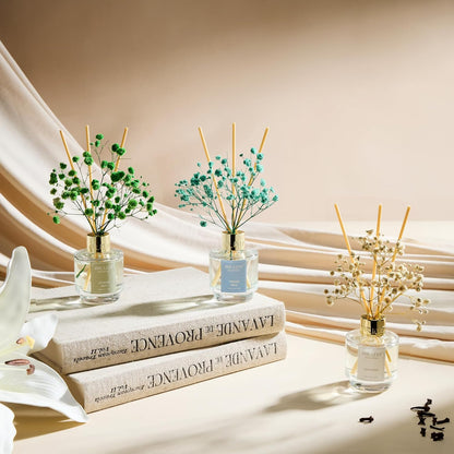 Reed Diffuser Set of 3,Clean Linen Ocean Mist&Sea Salt Lavender Eucalyptus Oil Reed Diffusers for Bedroom Living Room Office Aromatherapy Oil Reed Diffuser for Gift 50ml x 3