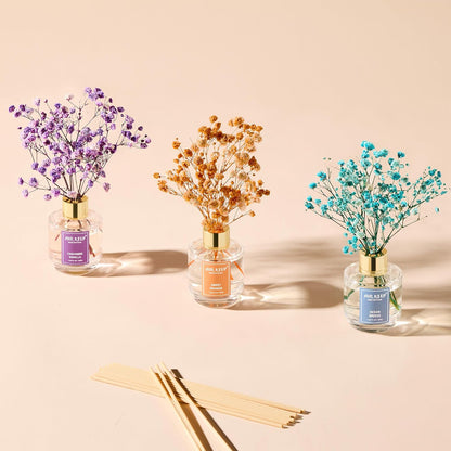 Reed Diffuser Set of 3,Clean Linen Ocean Mist&Sea Salt Lavender Eucalyptus Oil Reed Diffusers for Bedroom Living Room Office Aromatherapy Oil Reed Diffuser for Gift 50ml x 3