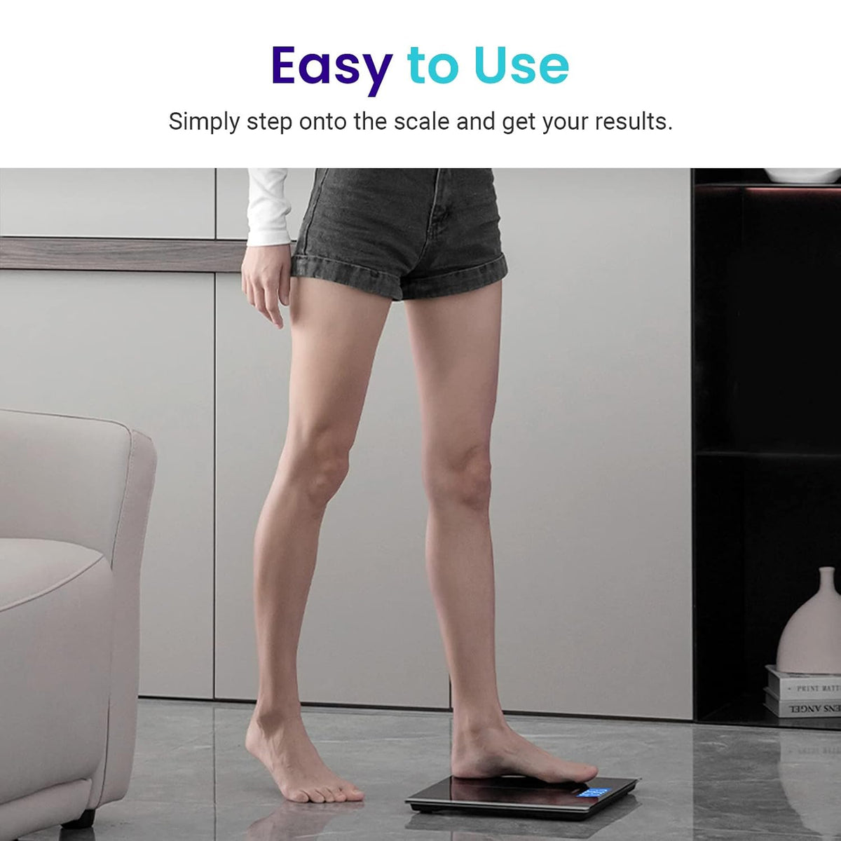 Smart Scale for Body Weight and Fat, BMI, FSA Eligible, Black
