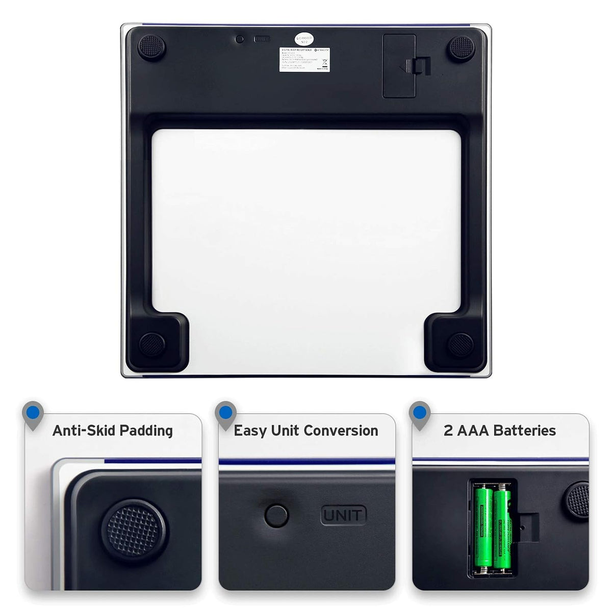 Smart Scale for Body Weight and Fat, BMI, FSA Eligible, Black