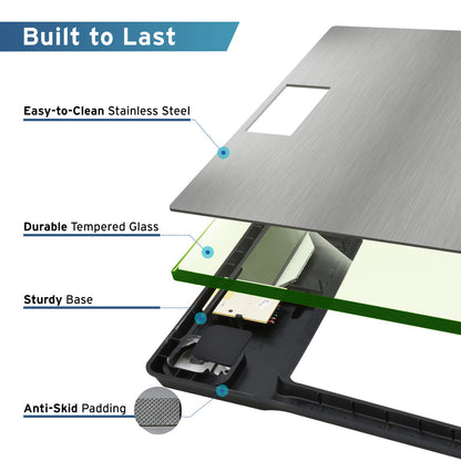 Smart Scale for Body Weight and Fat, BMI, FSA Eligible, Black