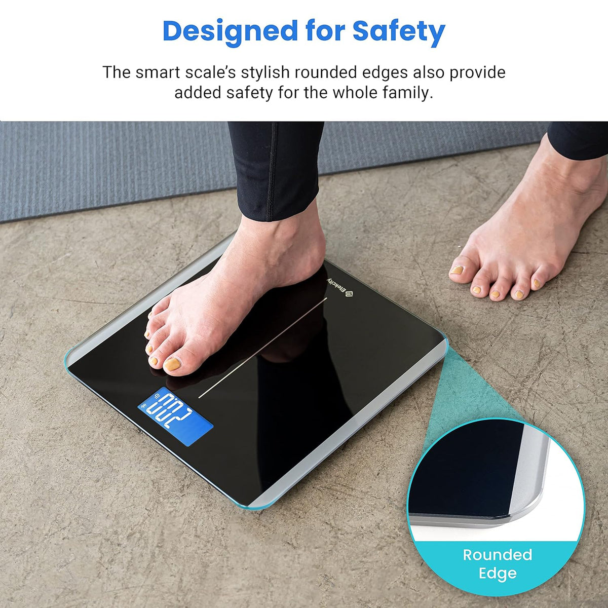 Smart Scale for Body Weight and Fat, BMI, FSA Eligible, Black