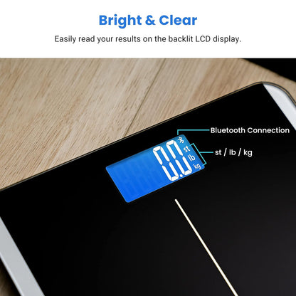 Smart Scale for Body Weight and Fat, BMI, FSA Eligible, Black