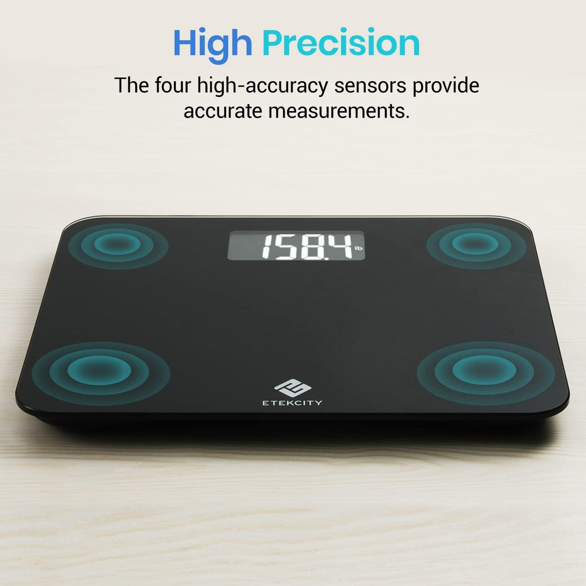 Smart Scale for Body Weight and Fat, BMI, FSA Eligible, Black
