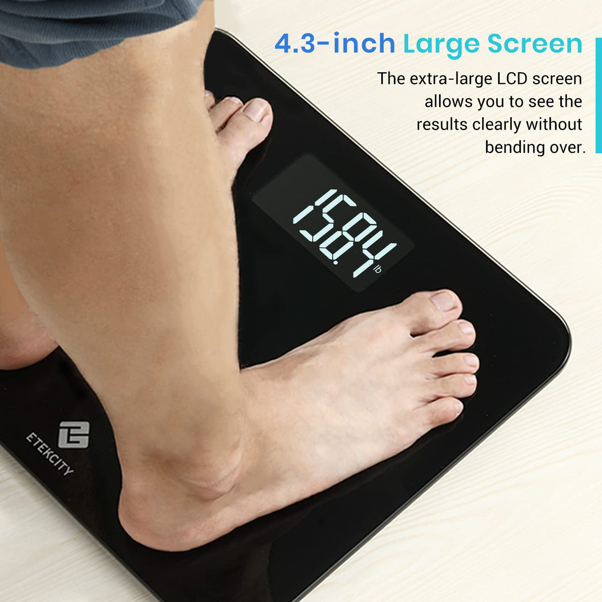 Smart Scale for Body Weight and Fat, BMI, FSA Eligible, Black