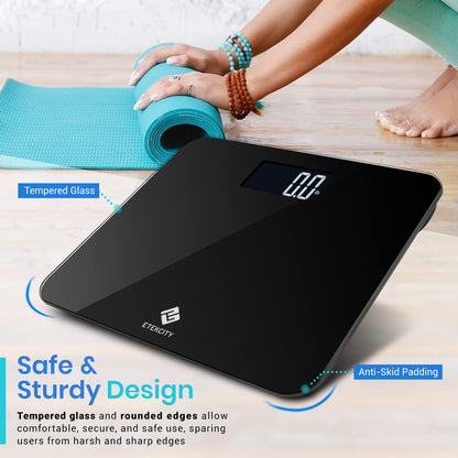 Smart Scale for Body Weight and Fat, BMI, FSA Eligible, Black