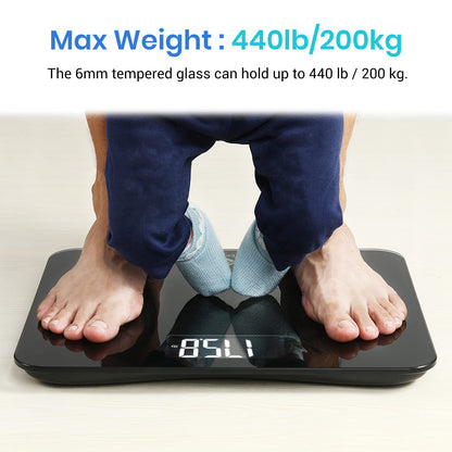 Smart Scale for Body Weight and Fat, BMI, FSA Eligible, Black