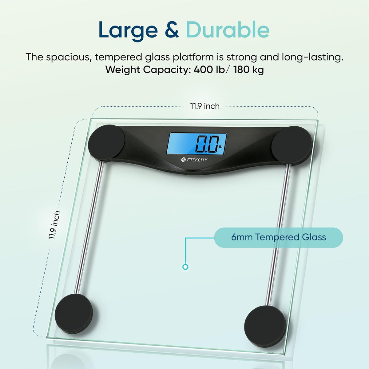 Smart Scale for Body Weight and Fat, BMI, FSA Eligible, Black