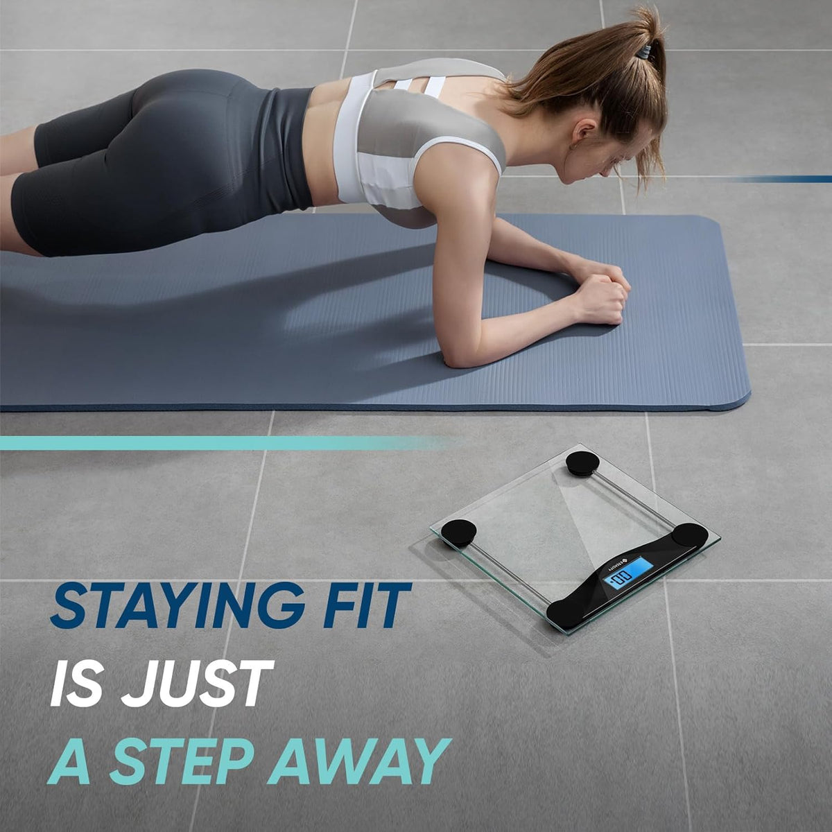 Smart Scale for Body Weight and Fat, BMI, FSA Eligible, Black