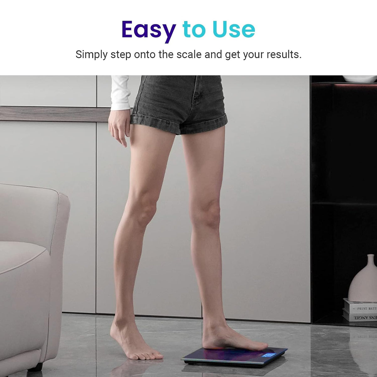 Smart Scale for Body Weight and Fat, BMI, FSA Eligible, Black