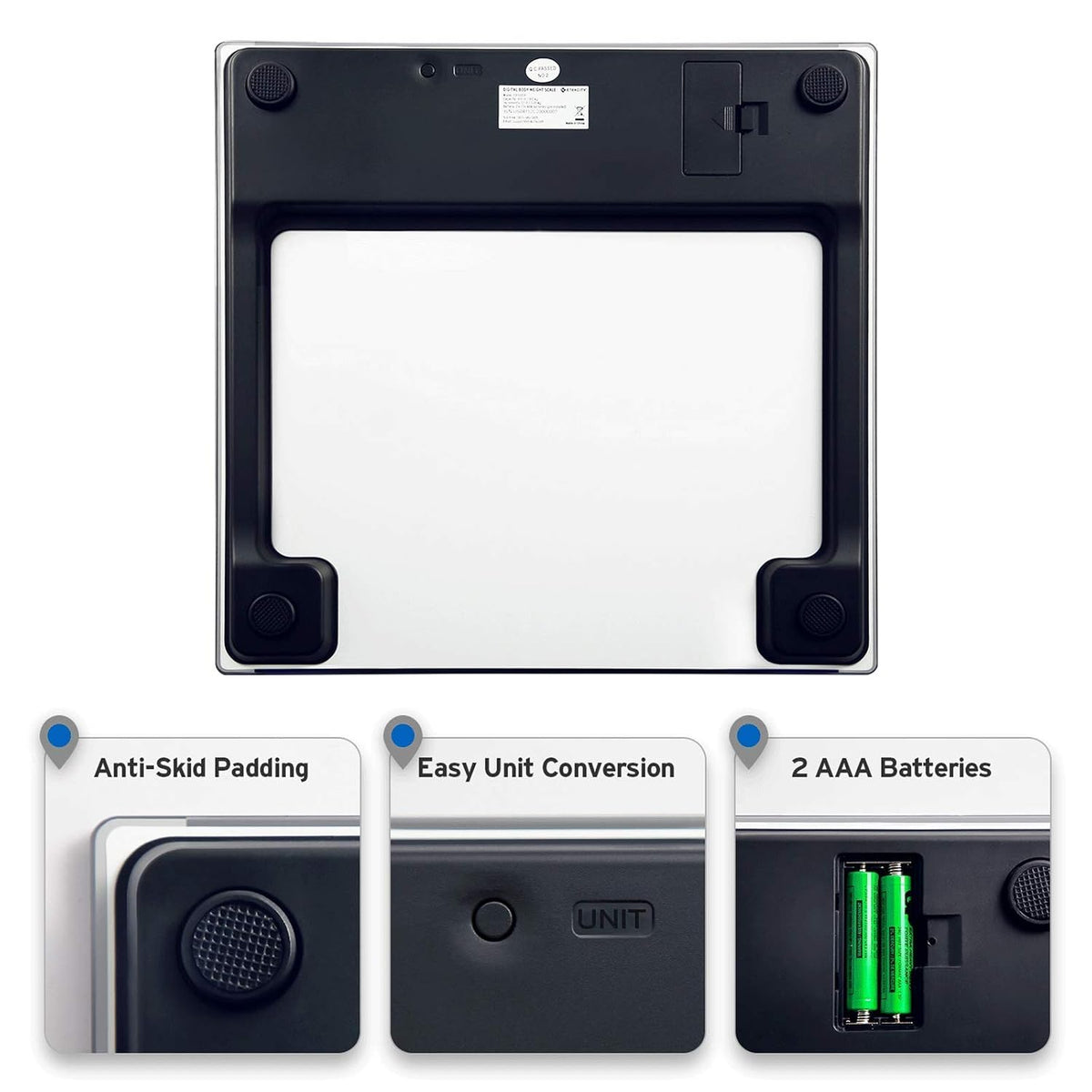 Smart Scale for Body Weight and Fat, BMI, FSA Eligible, Black
