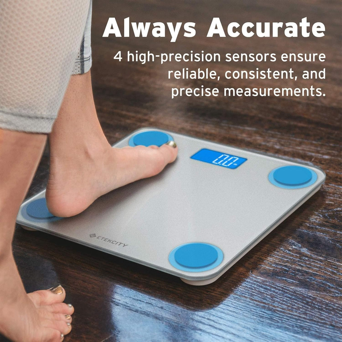 Smart Scale for Body Weight and Fat, BMI, FSA Eligible, Black