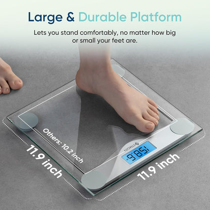 Smart Scale for Body Weight and Fat, BMI, FSA Eligible, Black