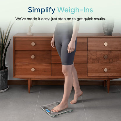 Smart Scale for Body Weight and Fat, BMI, FSA Eligible, Black