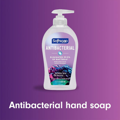 Softsoap Antibacterial Hand Soap, White Tea & Berry, 11.25 fl oz