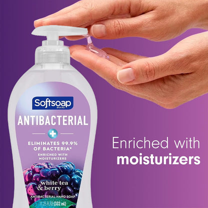 Softsoap Antibacterial Hand Soap, White Tea & Berry, 11.25 fl oz
