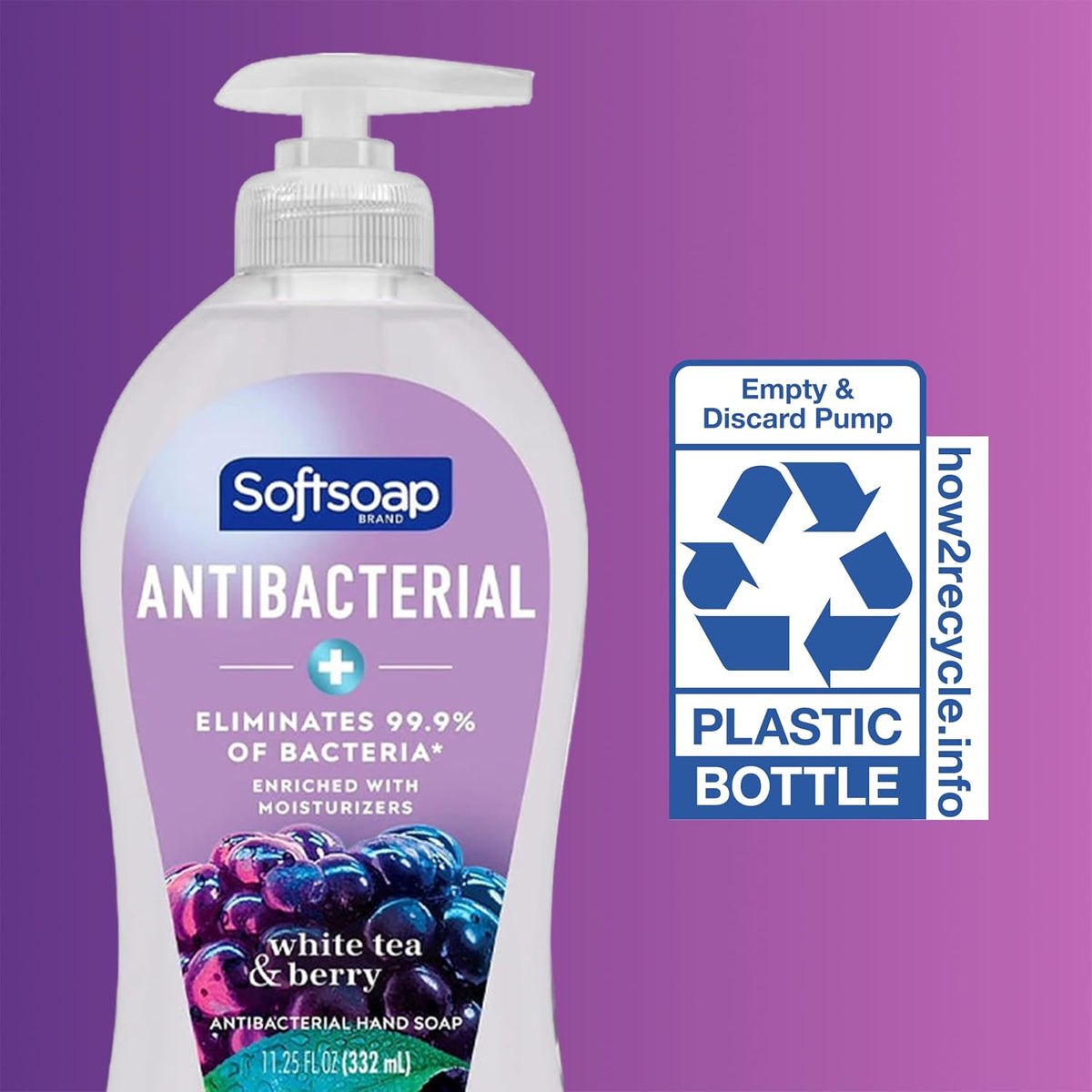Softsoap Antibacterial Hand Soap, White Tea & Berry, 11.25 fl oz