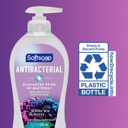 Softsoap Antibacterial Hand Soap, White Tea & Berry, 11.25 fl oz