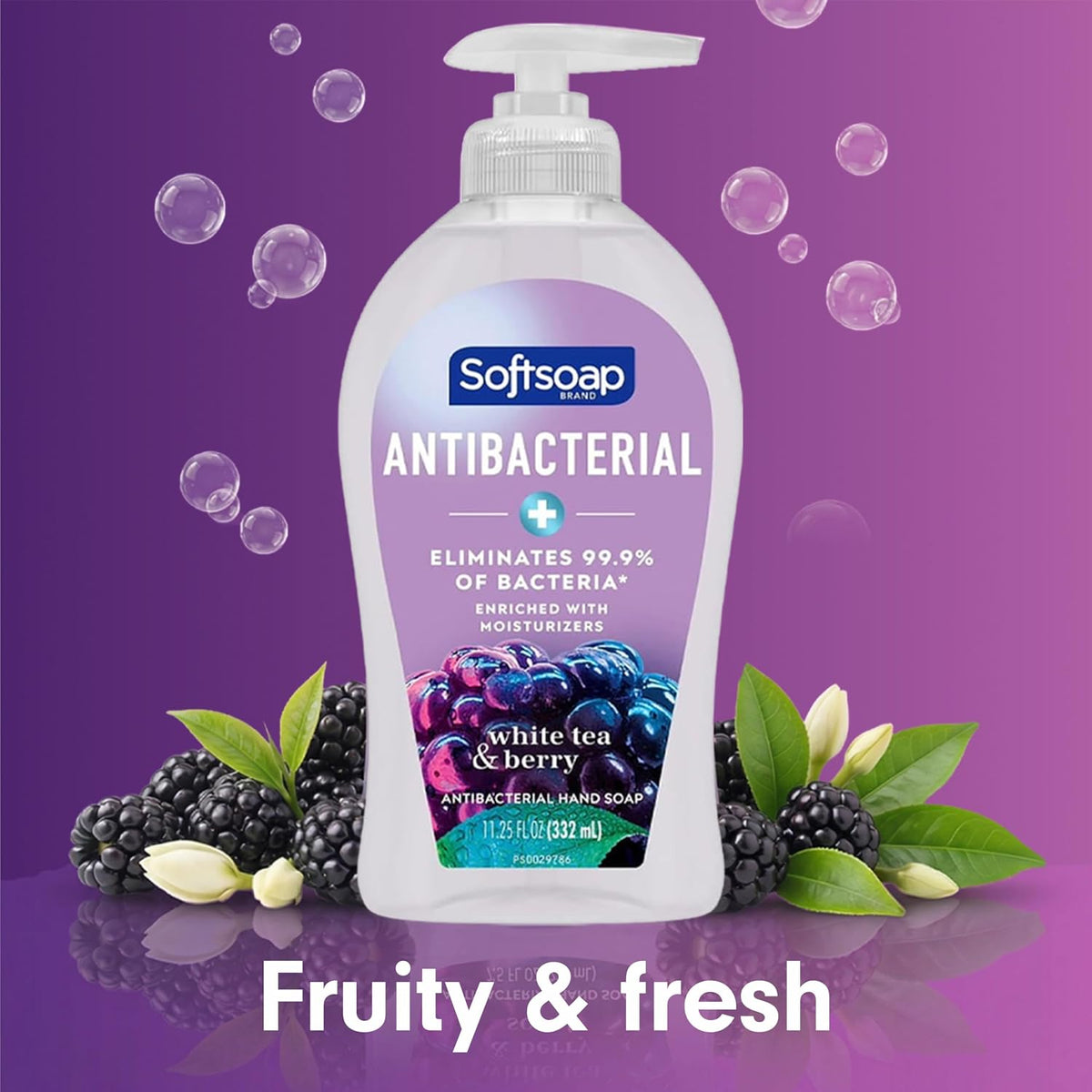 Softsoap Antibacterial Hand Soap, White Tea & Berry, 11.25 fl oz