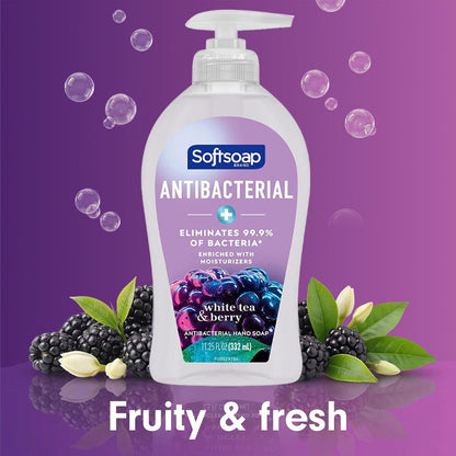 Softsoap Antibacterial Hand Soap, White Tea & Berry, 11.25 fl oz
