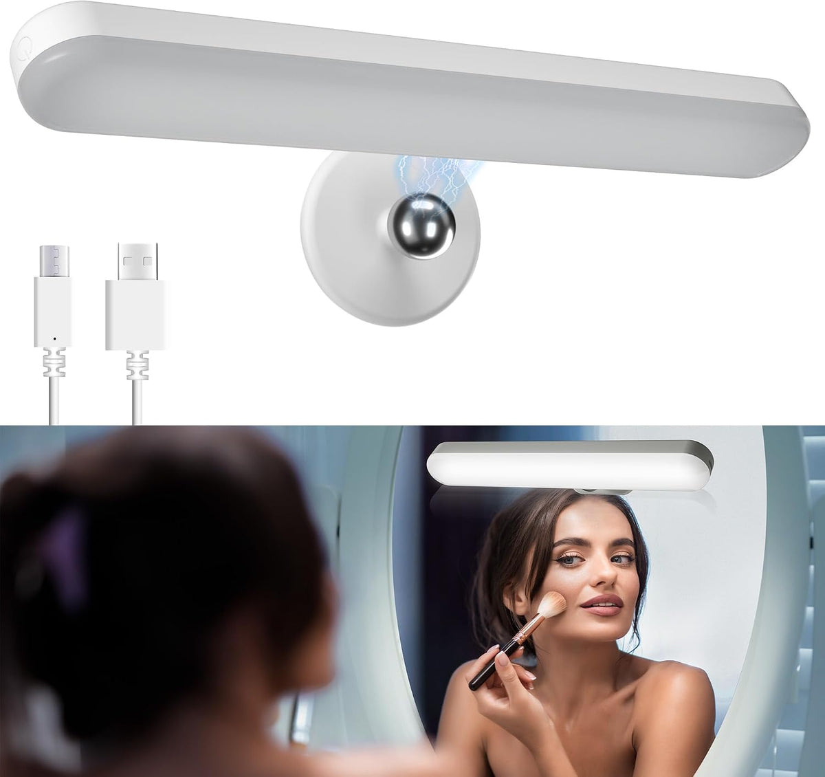 Rechargeable Vanity Lights for Mirror, Wireless LED Stick On Light