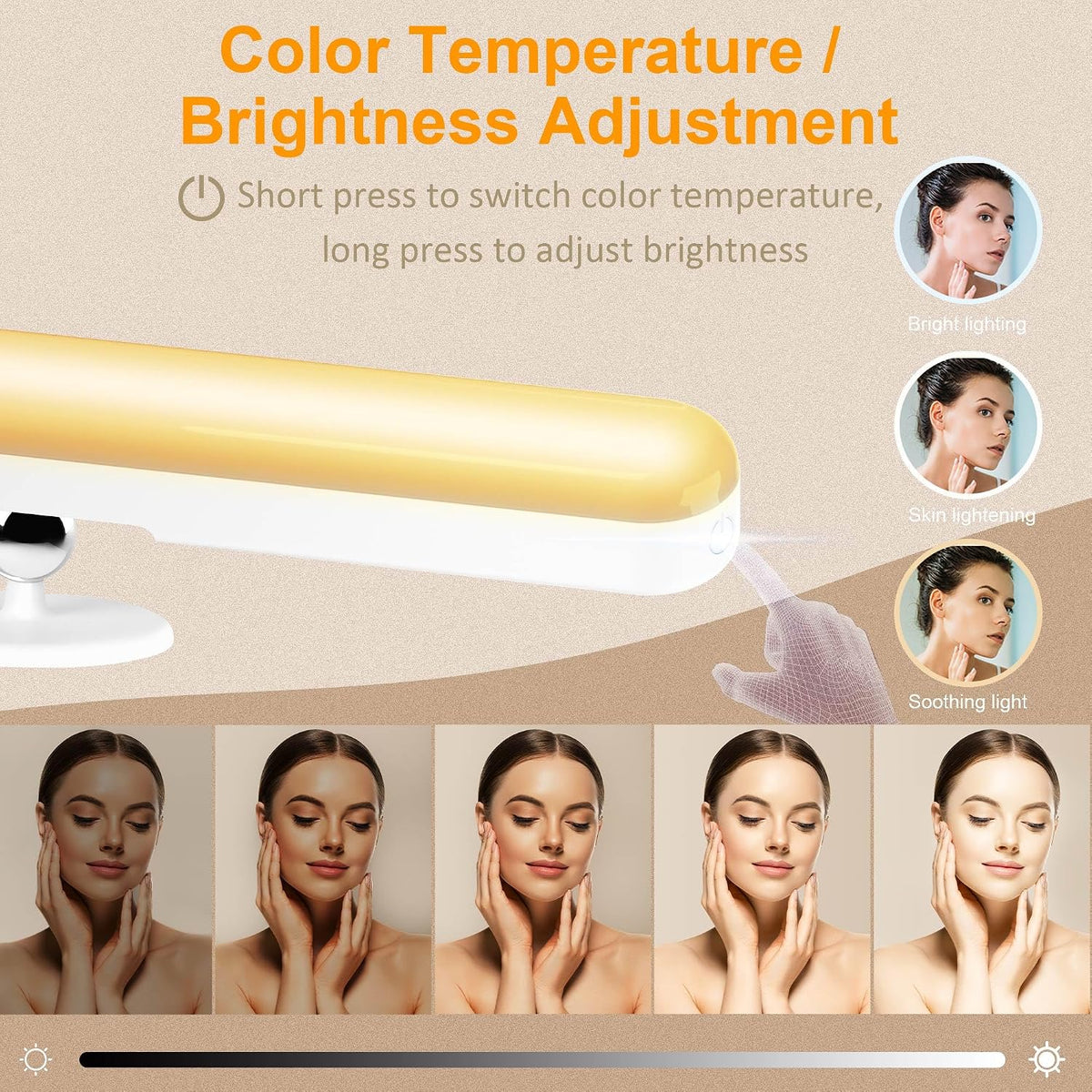 Rechargeable Vanity Lights for Mirror, Wireless LED Stick On Light