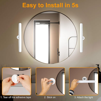 Rechargeable Vanity Lights for Mirror, Wireless LED Stick On Light