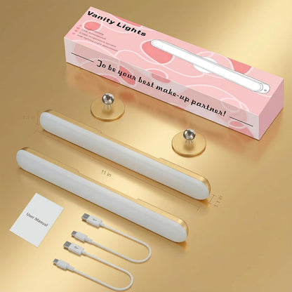 Rechargeable Vanity Lights for Mirror, Wireless LED Stick On Light