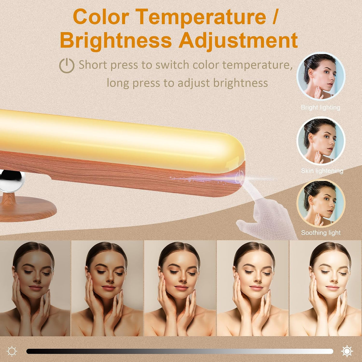 Rechargeable Vanity Lights for Mirror, Wireless LED Stick On Light