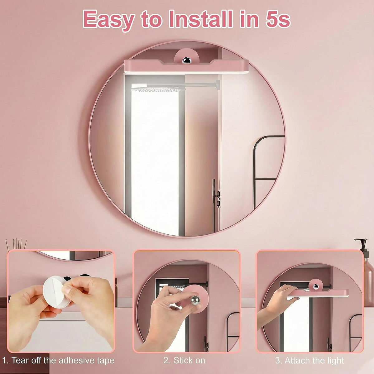 Rechargeable Vanity Lights for Mirror, Wireless LED Stick On Light