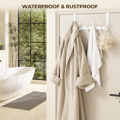 Over The Door Hooks, Door Hanger Hooks for Hanging, Over The Doors Towel Racks for Bathroom, Coat Rack Dorm Essentials (White, Fit 1-3/4" Doors)