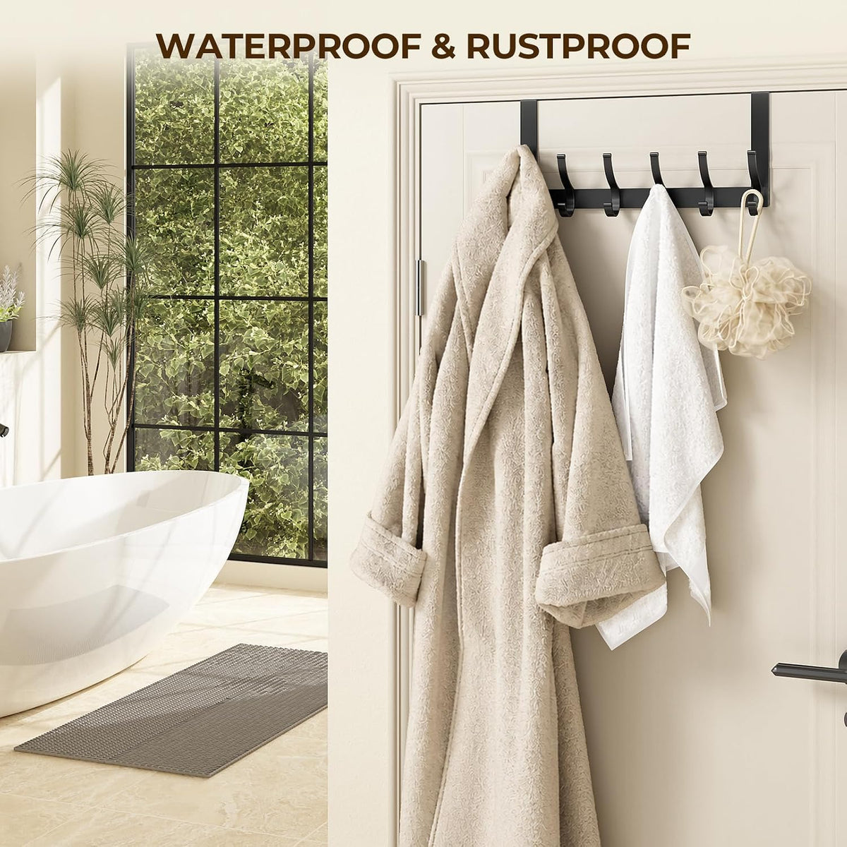 Over The Door Hooks, Door Hanger Hooks for Hanging, Over The Doors Towel Racks for Bathroom, Coat Rack Dorm Essentials (White, Fit 1-3/4" Doors)