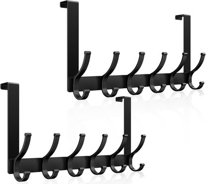 Over The Door Hooks, Door Hanger Hooks for Hanging, Over The Doors Towel Racks for Bathroom, Coat Rack Dorm Essentials (White, Fit 1-3/4" Doors)