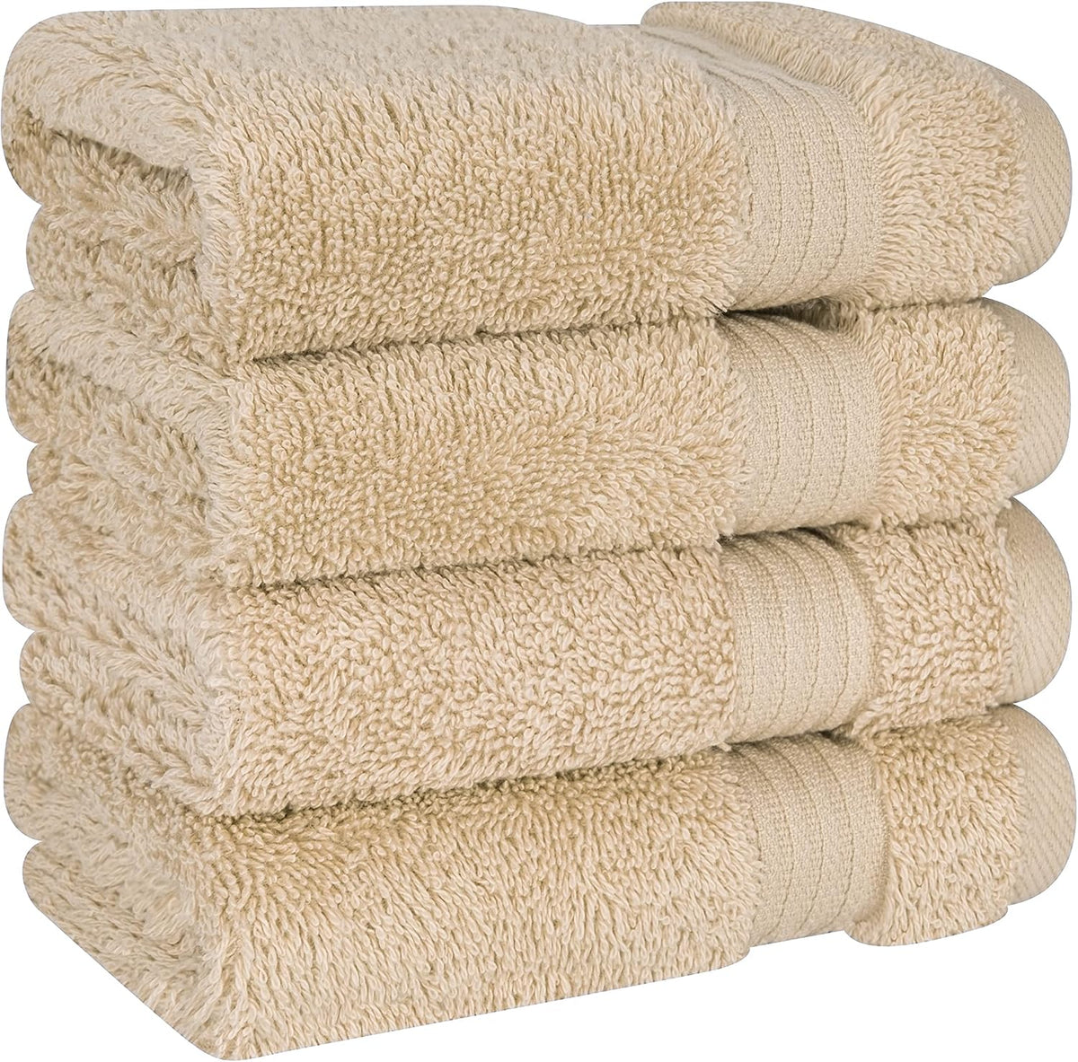 Cotton Paradise 100% Cotton Turkish Towel Set, Soft Absorbent Quick Dry, 6 Piece Towel Set, Beige