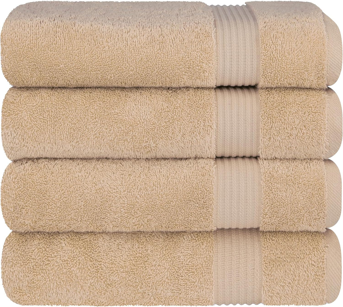 Cotton Paradise 100% Cotton Turkish Towel Set, Soft Absorbent Quick Dry, 6 Piece Towel Set, Beige