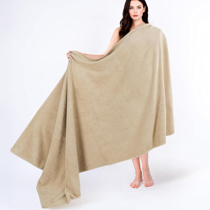 Cotton Paradise 100% Cotton Turkish Towel Set, Soft Absorbent Quick Dry, 6 Piece Towel Set, Beige