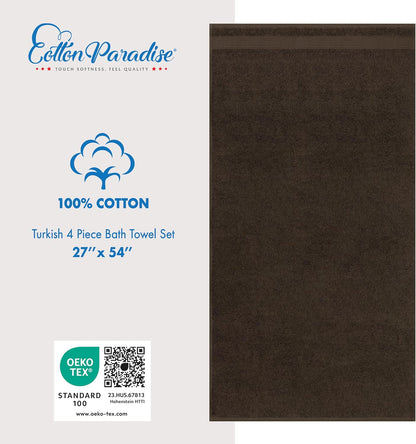 Cotton Paradise 100% Cotton Turkish Towel Set, Soft Absorbent Quick Dry, 6 Piece Towel Set, Beige