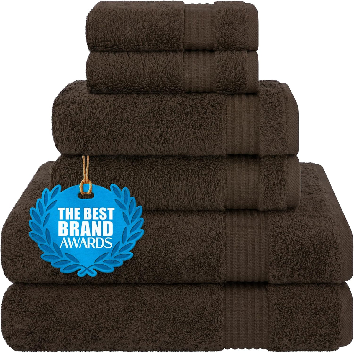 Cotton Paradise 100% Cotton Turkish Towel Set, Soft Absorbent Quick Dry, 6 Piece Towel Set, Beige