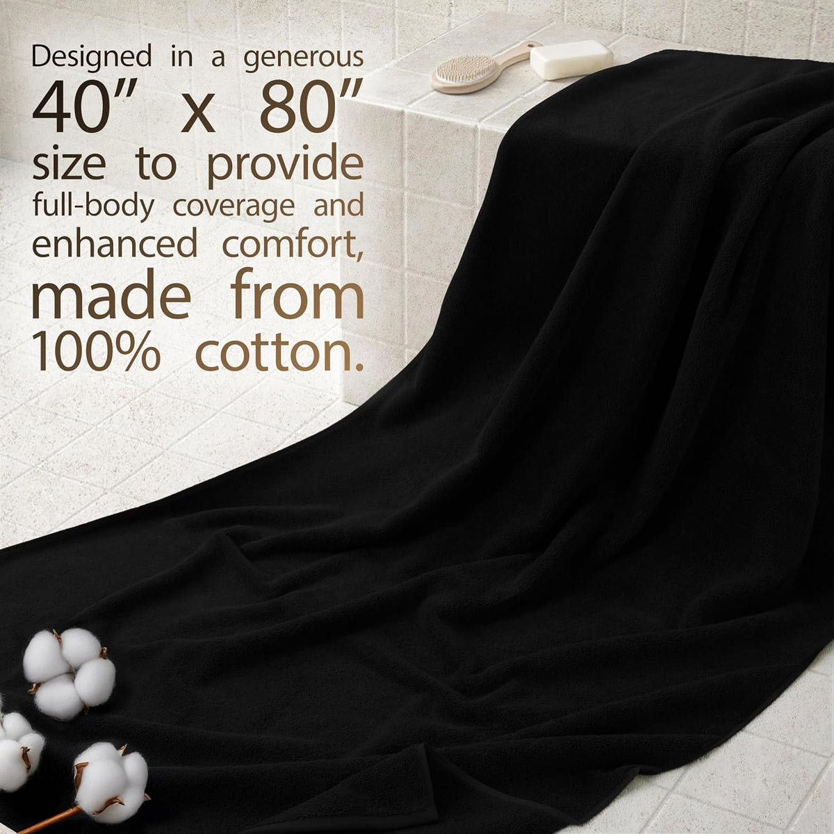 Cotton Paradise 100% Cotton Turkish Towel Set, Soft Absorbent Quick Dry, 6 Piece Towel Set, Beige