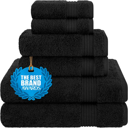 Cotton Paradise 100% Cotton Turkish Towel Set, Soft Absorbent Quick Dry, 6 Piece Towel Set, Beige