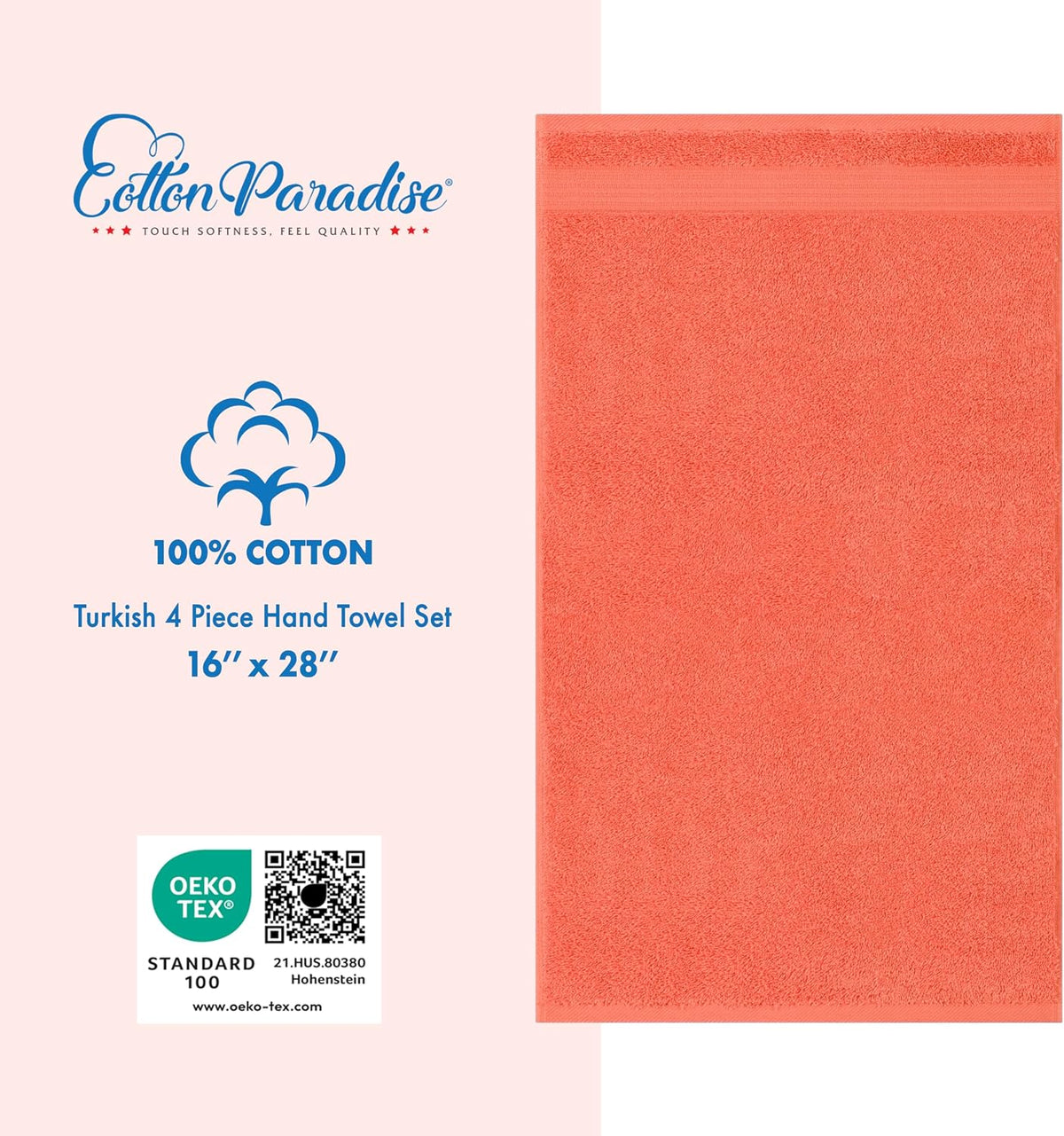 Cotton Paradise 100% Cotton Turkish Towel Set, Soft Absorbent Quick Dry, 6 Piece Towel Set, Beige