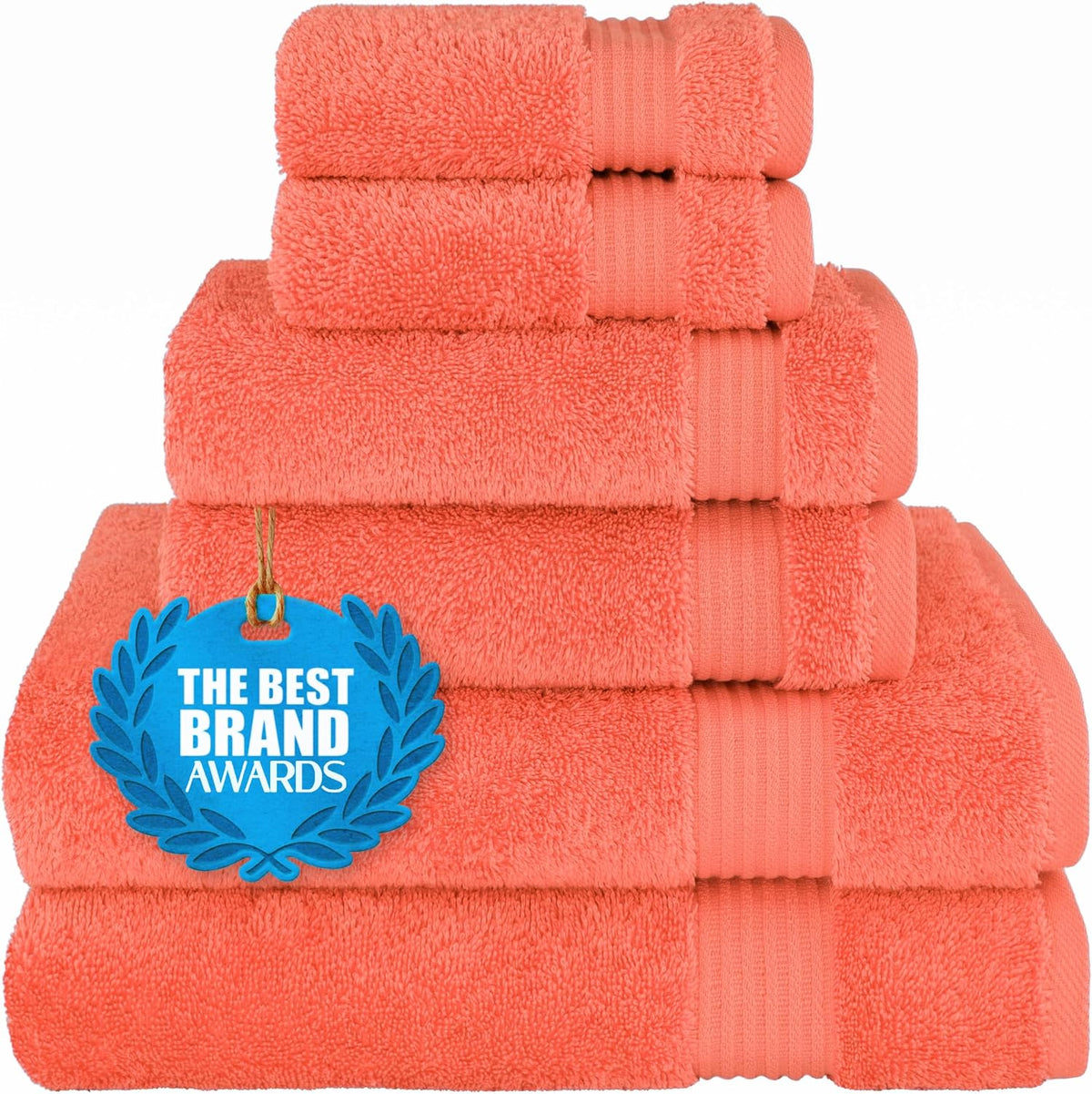 Cotton Paradise 100% Cotton Turkish Towel Set, Soft Absorbent Quick Dry, 6 Piece Towel Set, Beige