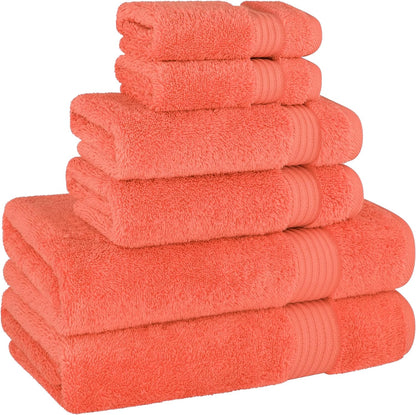 Cotton Paradise 100% Cotton Turkish Towel Set, Soft Absorbent Quick Dry, 6 Piece Towel Set, Beige