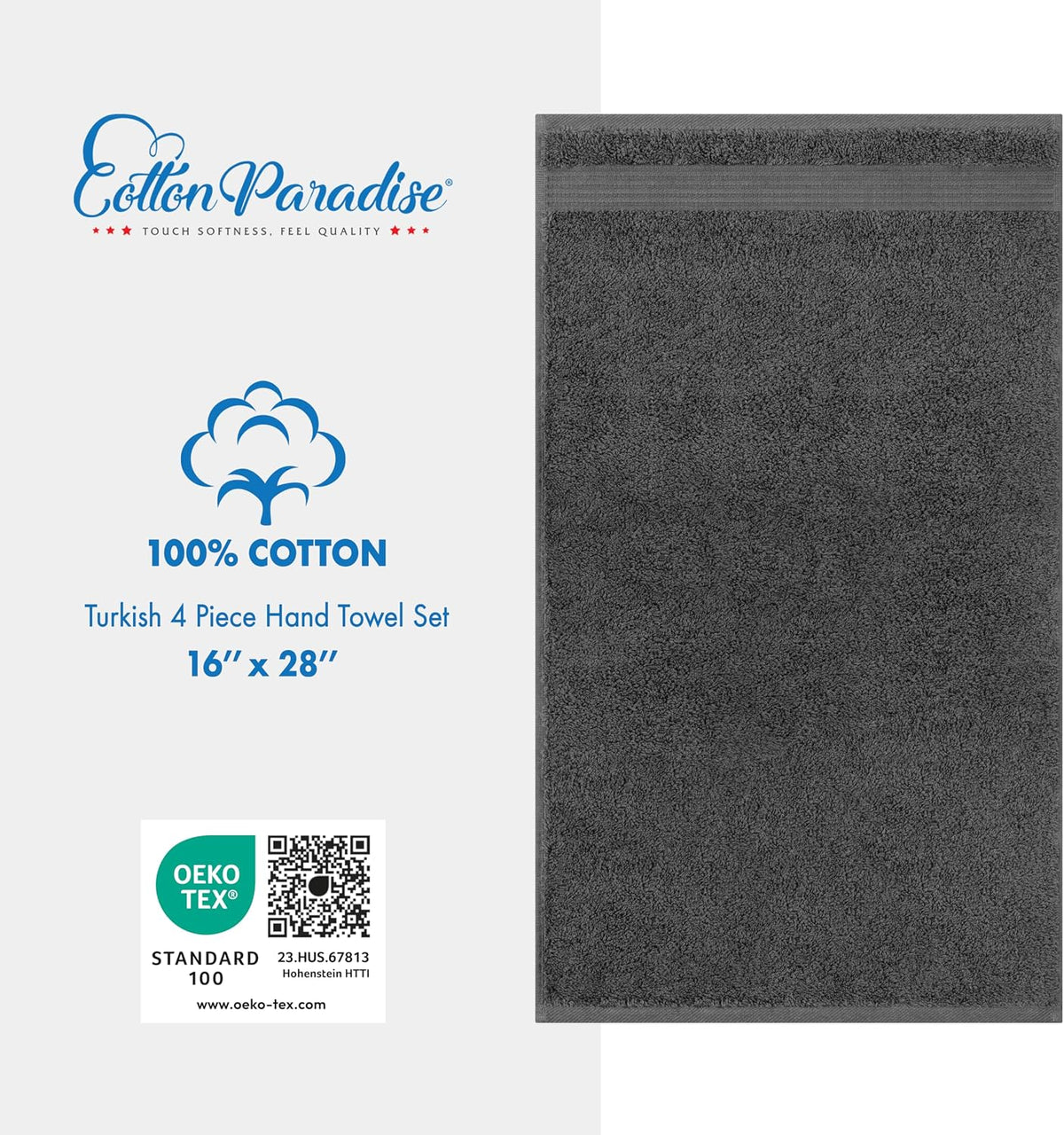 Cotton Paradise 100% Cotton Turkish Towel Set, Soft Absorbent Quick Dry, 6 Piece Towel Set, Beige