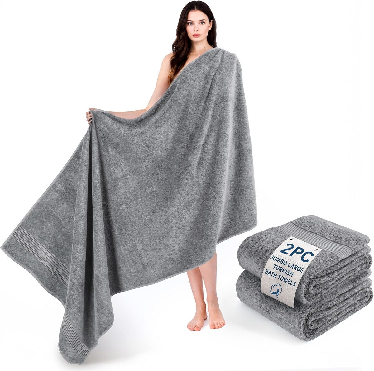 Cotton Paradise 100% Cotton Turkish Towel Set, Soft Absorbent Quick Dry, 6 Piece Towel Set, Beige