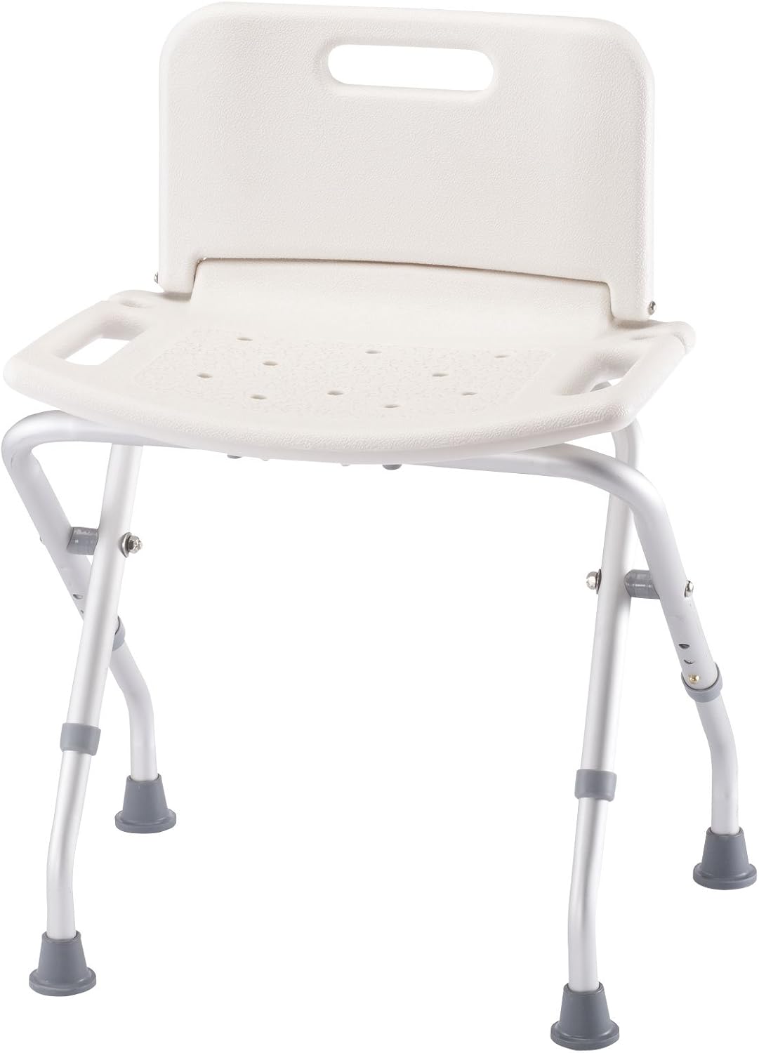 Folding Bath Seat with Back Support, Portable Shower Bench, White